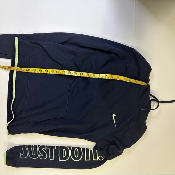 Nike Women’s Dri-FIT Hoodie Size XS Navy Blue “Just Do It” Pullover - Picture 7 of 12